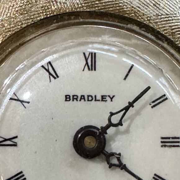 VTG Bradley Pendant Watch Gold Tone Mechanical Movement Swiss Made - Picture 11 of 16